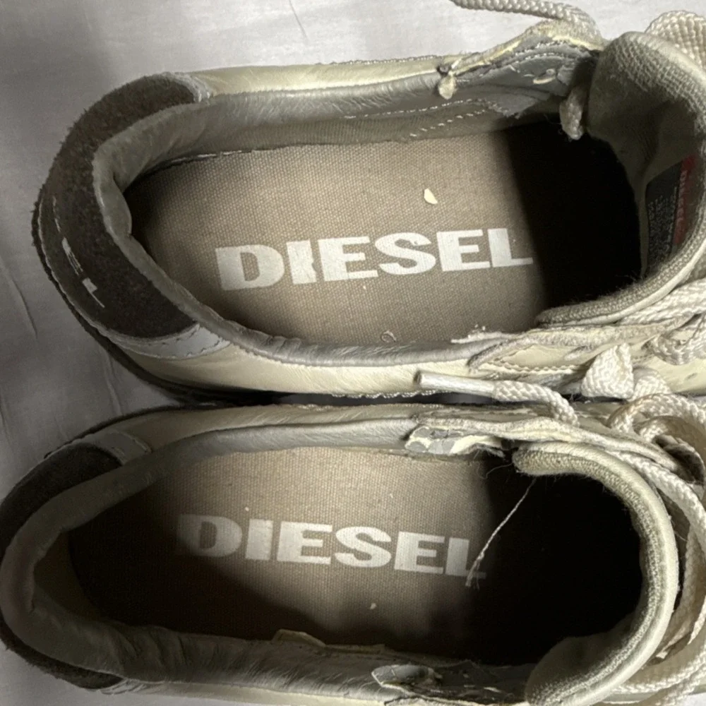 Diesel Hawley Men's Sneakers Beige Brown Leather Colorblock Low Top